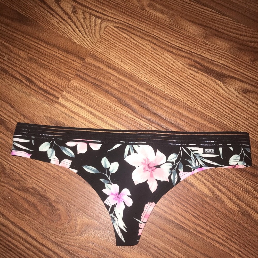 Pink Victoria’s Secret Floral Thong